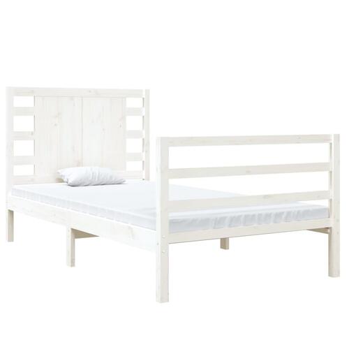 Sengeramme uden madras 90x190 cm massivt fyrretræ hvid