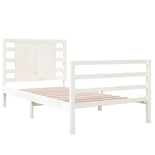 Sengeramme uden madras 90x190 cm massivt fyrretræ hvid