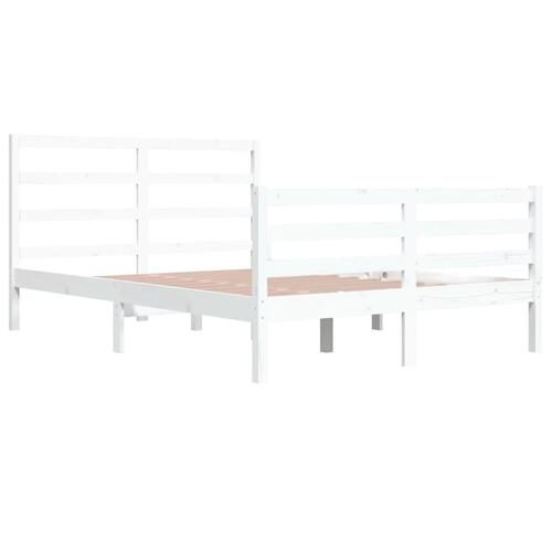Sengeramme 140x200 cm massivt fyrretræ hvid