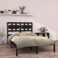Sengeramme 140x190 cm massivt træ sort