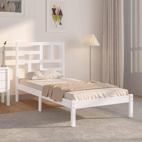 Sengeramme 75x190 cm Small Single massivt træ hvid