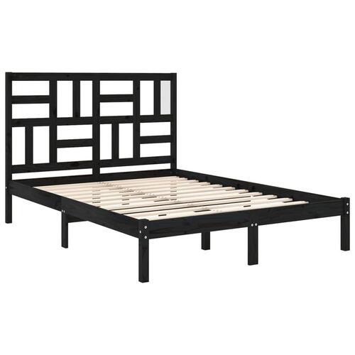 Sengeramme 120x200 cm massivt træ sort
