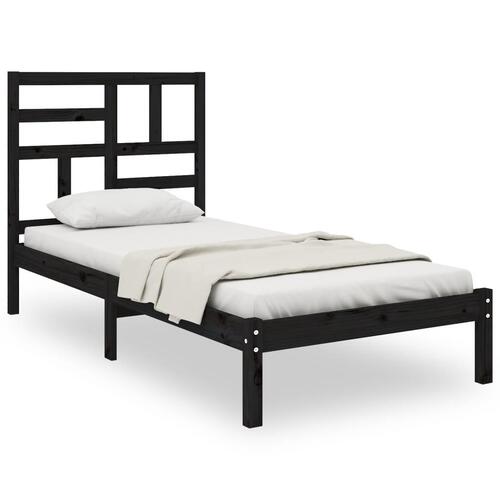 Sengeramme 75x190 cm Small Single massivt træ sort