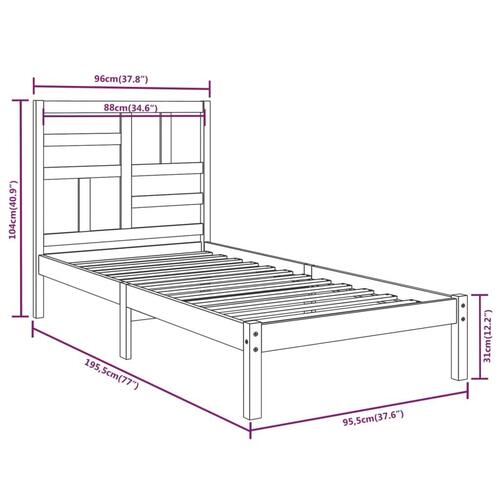 Sengeramme 90x190 cm massivt træ