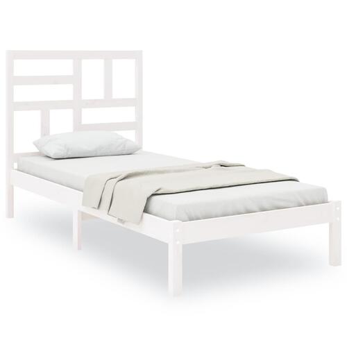 Sengeramme 90x190 cm Single massivt træ hvid