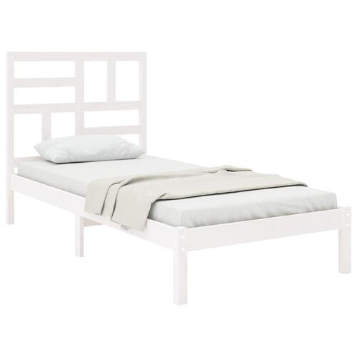 Sengeramme 90x190 cm Single massivt træ hvid