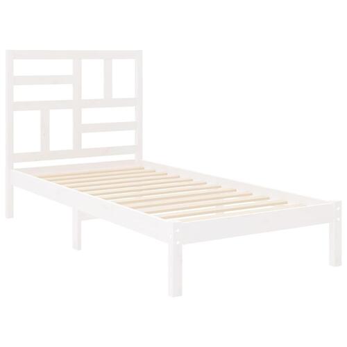 Sengeramme 90x190 cm Single massivt træ hvid