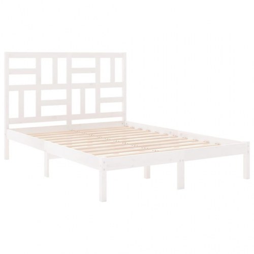 Sengeramme 160 x 200 cm i massivt fyrretræ - hvid