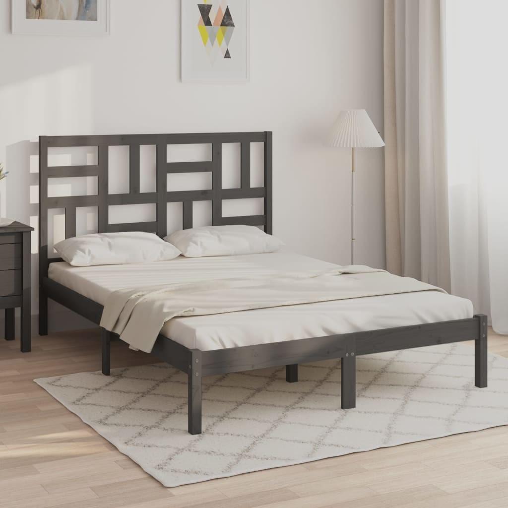 Sengeramme 120x190 cm Small Double massivt træ grå