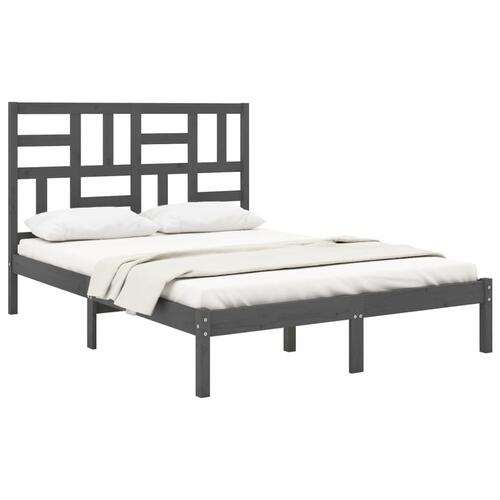 Sengeramme 120x190 cm Small Double massivt træ grå