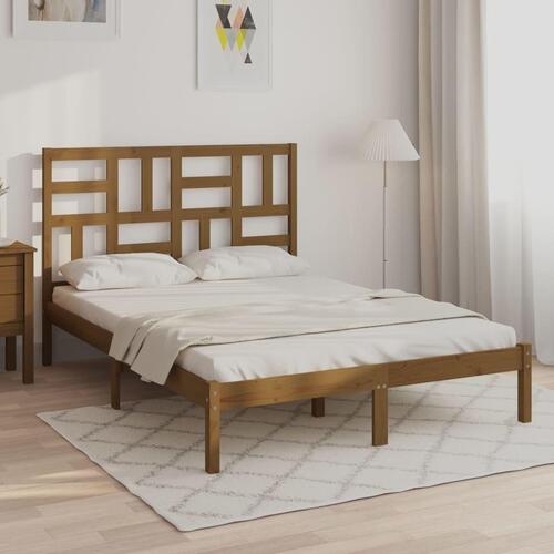 Sengeramme 120x190 cm Small Double massivt træ gyldenbrun