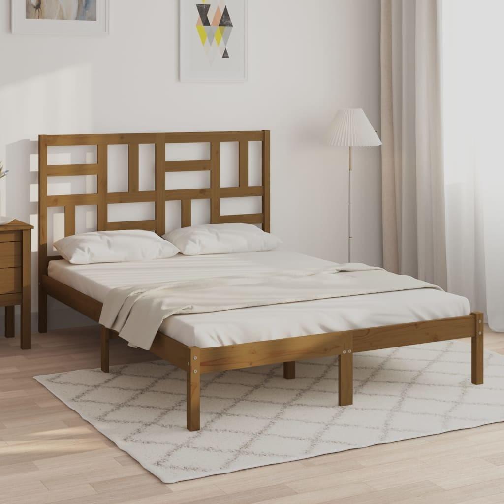 Sengeramme 120x190 cm Small Double massivt træ gyldenbrun