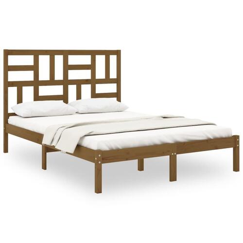 Sengeramme 120x190 cm Small Double massivt træ gyldenbrun
