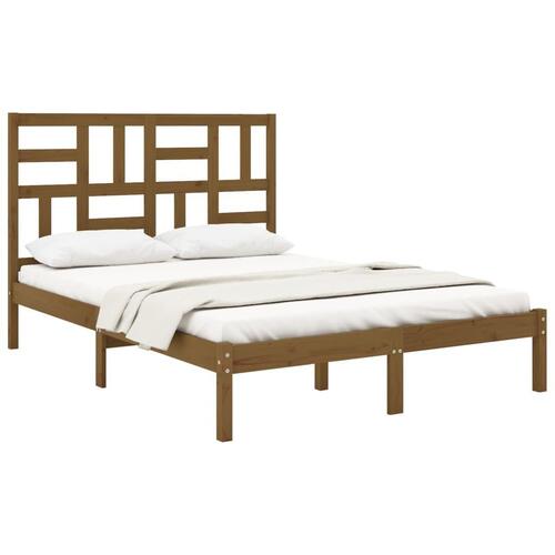 Sengeramme 120x190 cm Small Double massivt træ gyldenbrun