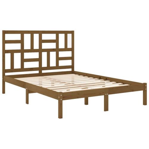 Sengeramme 120x190 cm Small Double massivt træ gyldenbrun