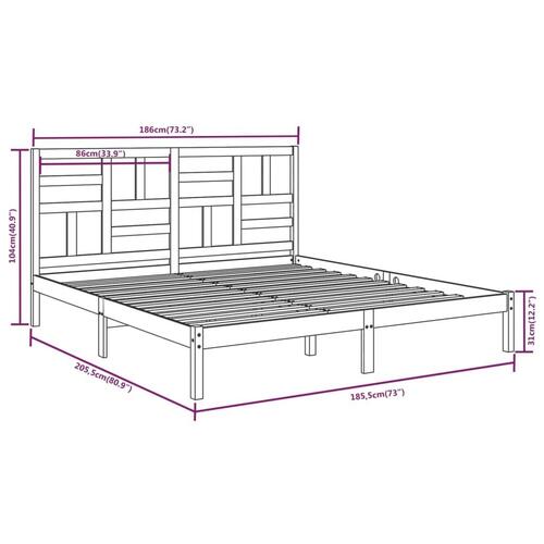 Sengeramme 180x200 cm massivt fyrretræ