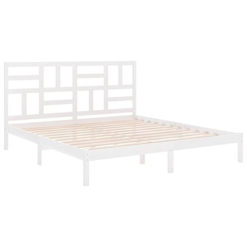 Sengeramme 200x200 cm massivt træ hvid