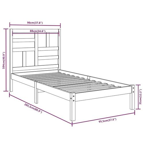 Sengeramme 90x200 cm massivt træ
