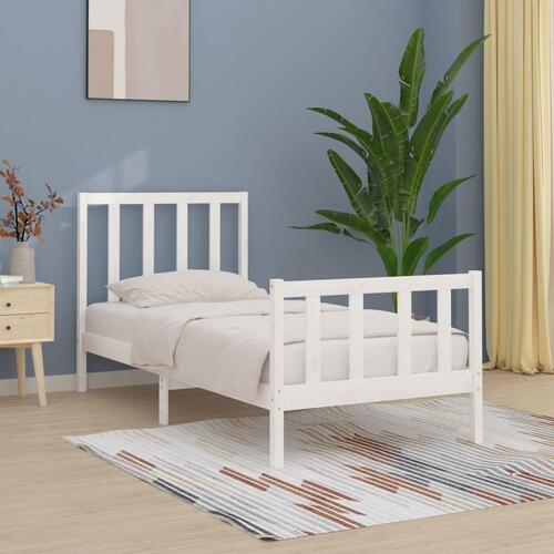 Sengeramme 100x200 cm massivt træ hvid