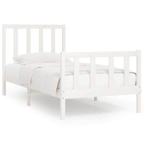 Sengeramme 100x200 cm massivt træ hvid