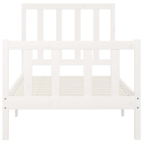 Sengeramme 100x200 cm massivt træ hvid