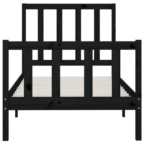 Sengeramme 100x200 cm massivt træ sort