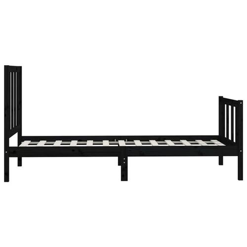 Sengeramme 100x200 cm massivt træ sort