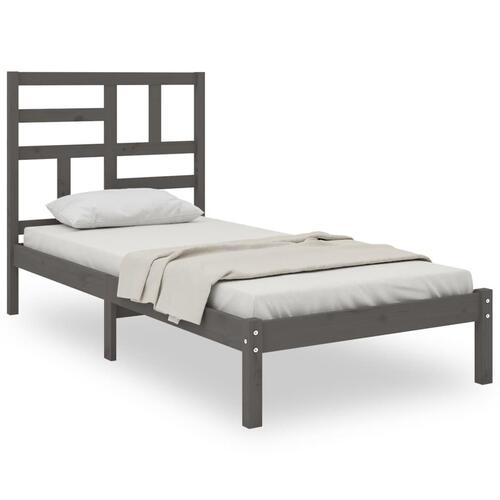 Sengeramme 100x200 cm massivt træ grå