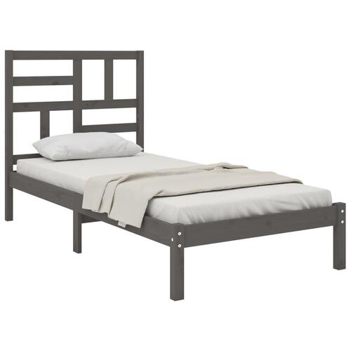 Sengeramme 100x200 cm massivt træ grå