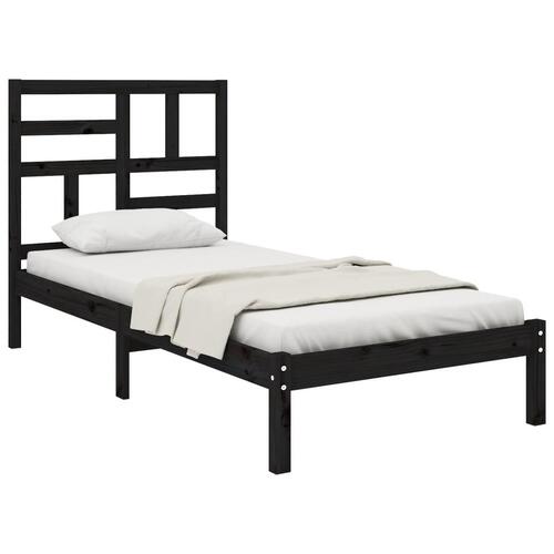 Sengeramme 100x200 cm massivt træ sort