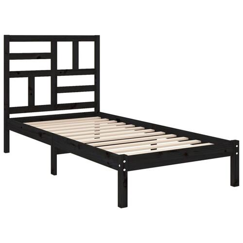 Sengeramme 100x200 cm massivt træ sort