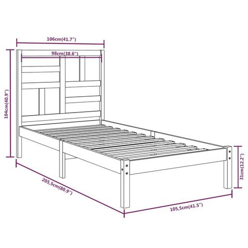 Sengeramme 100x200 cm massivt træ sort