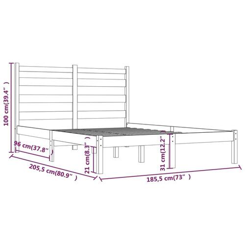 Sengeramme 180x200 cm massivt fyrretræ