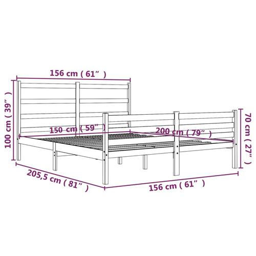 Sengeramme 150x200 cm King Size massivt træ gyldenbrun