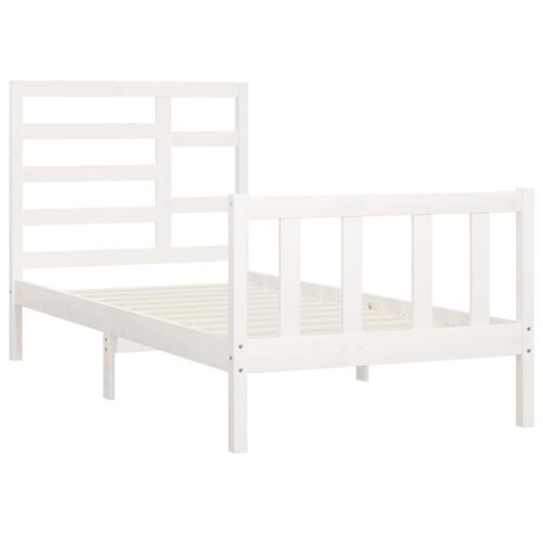 Sengeramme uden madras 90x200 cm massivt fyrretræ hvid