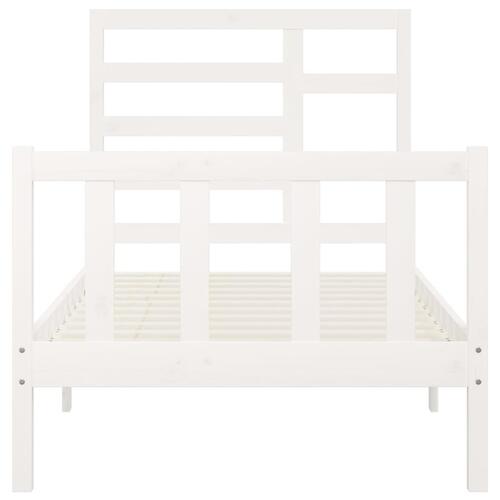 Sengeramme uden madras 90x200 cm massivt fyrretræ hvid