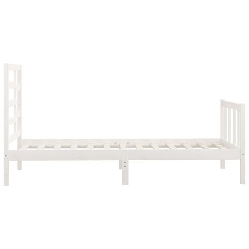 Sengeramme uden madras 90x200 cm massivt fyrretræ hvid