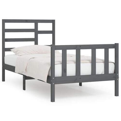 Sengeramme 90x200 cm massivt fyrretræ grå