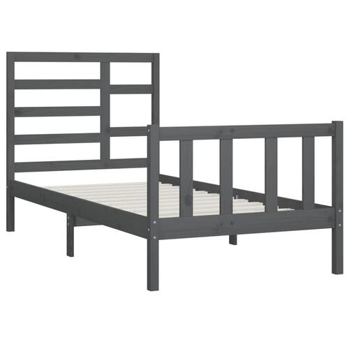 Sengeramme 90x200 cm massivt fyrretræ grå