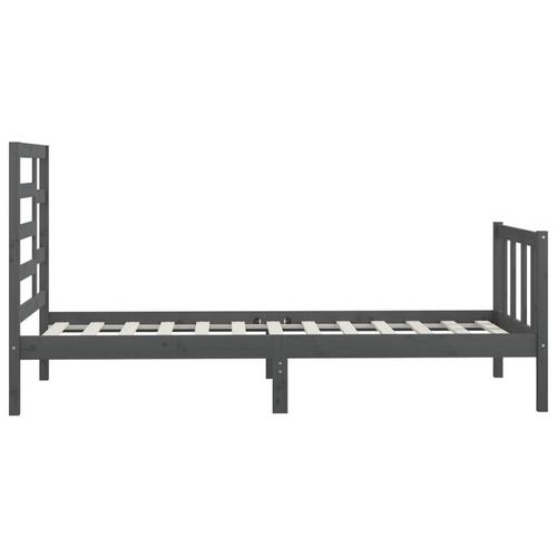 Sengeramme 90x200 cm massivt fyrretræ grå