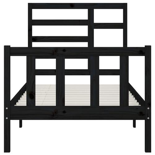 Sengeramme 100x200 cm massivt fyrretræ sort