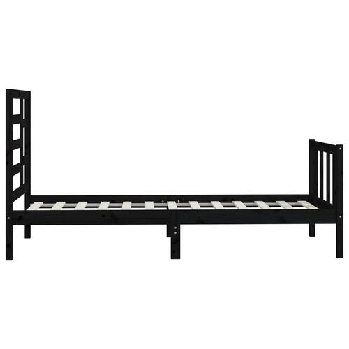 Sengeramme 100x200 cm massivt fyrretræ sort