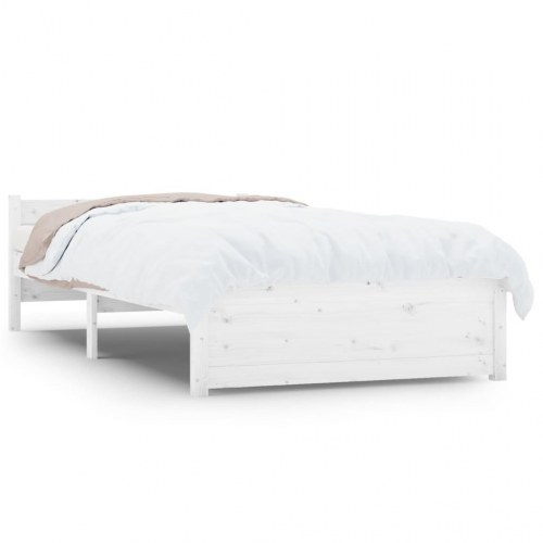 Sengeramme 90x200 cm i massivt fyrretræ - hvid