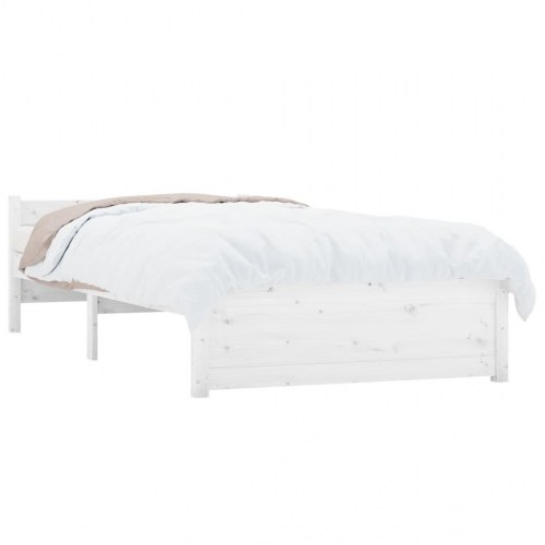 Sengeramme 90x200 cm i massivt fyrretræ - hvid
