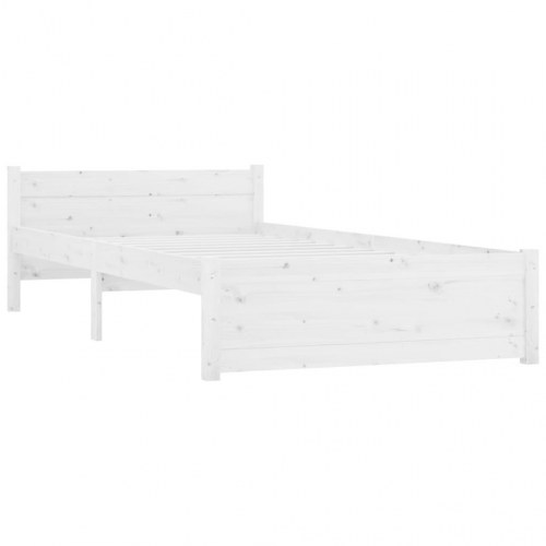 Sengeramme 90x200 cm i massivt fyrretræ - hvid