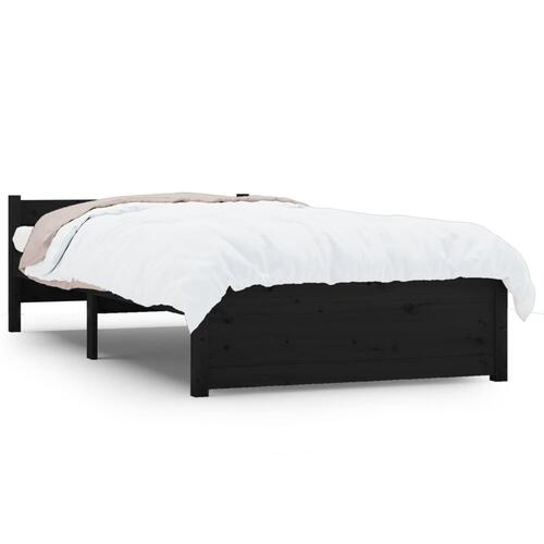 Sengeramme 90x200 cm massivt træ sort