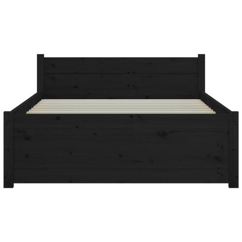 Sengeramme 90x200 cm massivt træ sort