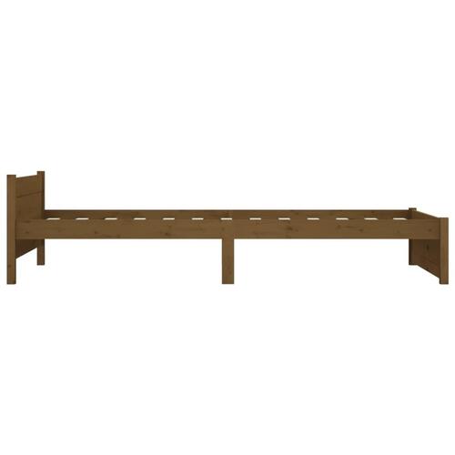 Sengeramme 100x200 cm massivt træ gyldenbrun