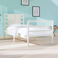 Sengeramme uden madras 75x190 cm massivt fyrretræ hvid