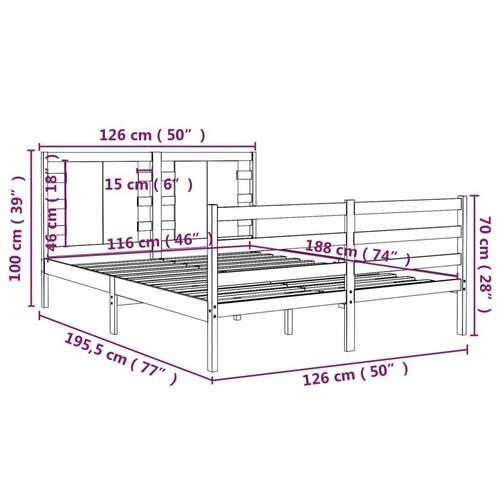 Sengestel 120x190 cm Small Double fyrretræ gyldenbrun